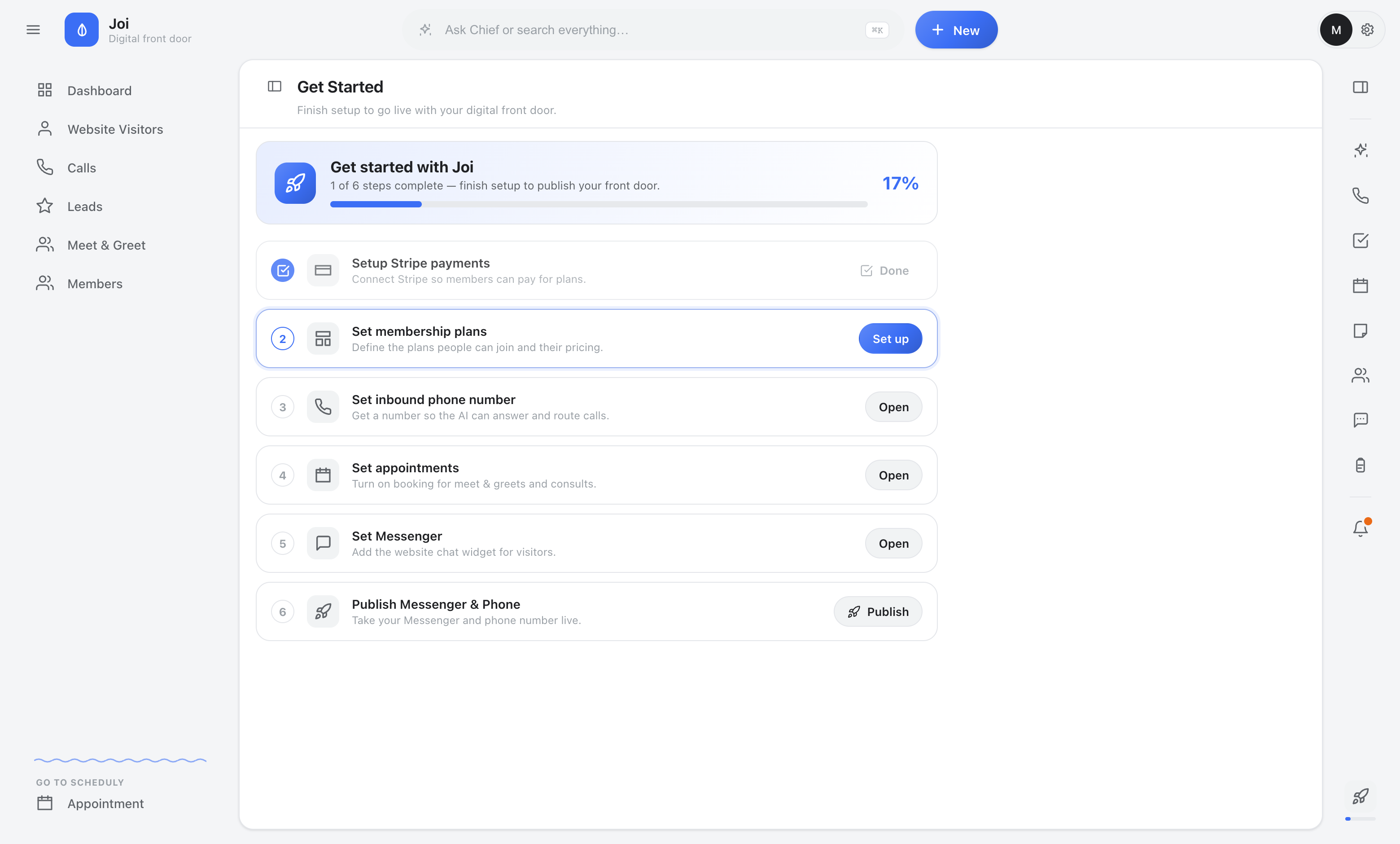Get started checklist